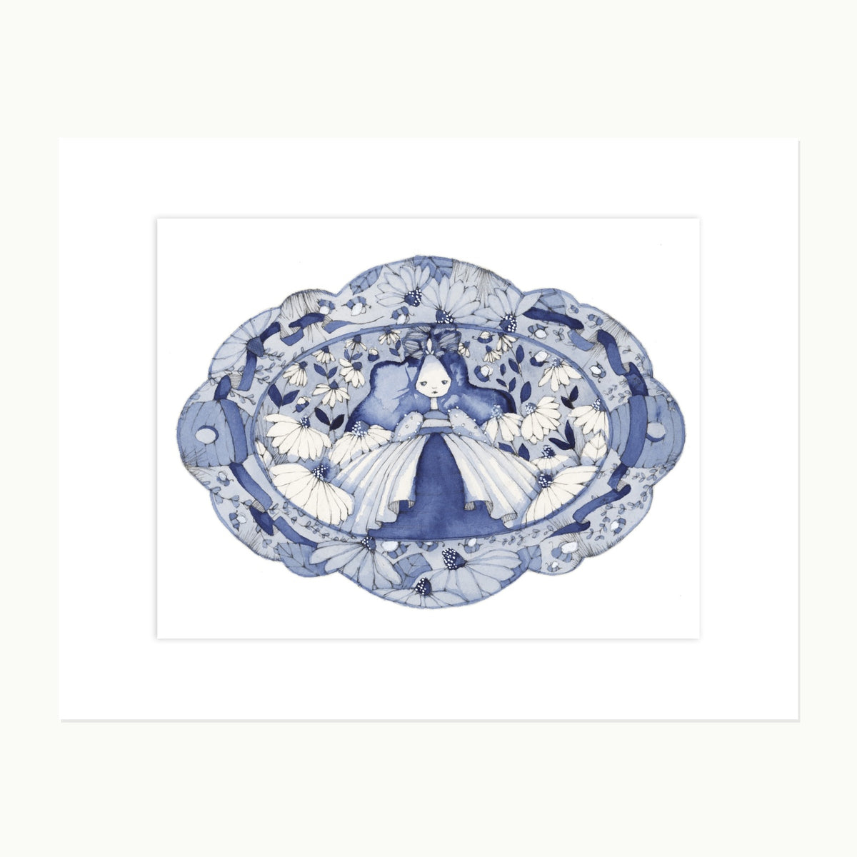 Original Tildablue watercolor, pencil, and pen-and-ink illustration from the Willablue collection